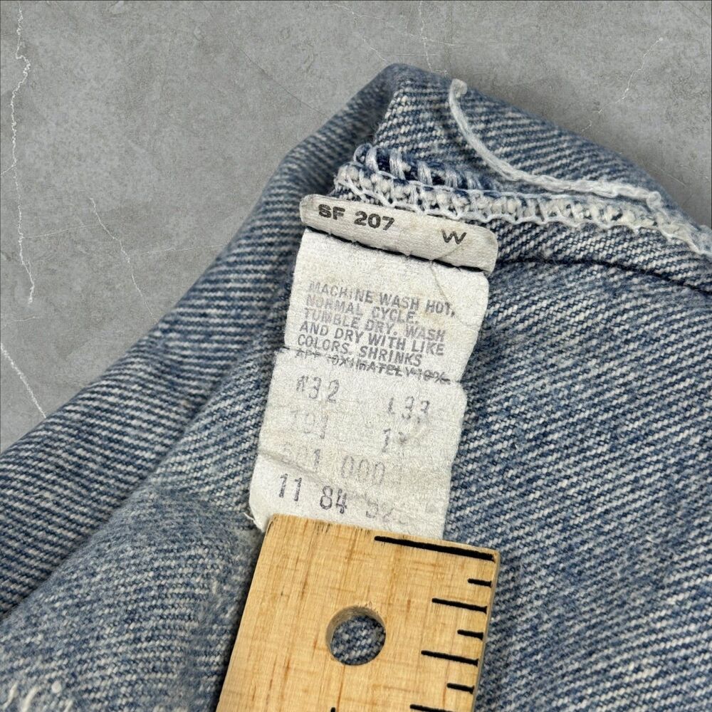 Vintage 70s Levis 501 XX Button Fly Faded Distressed Jeans 522 Stamped W32xL33 - Picture 6 of 12